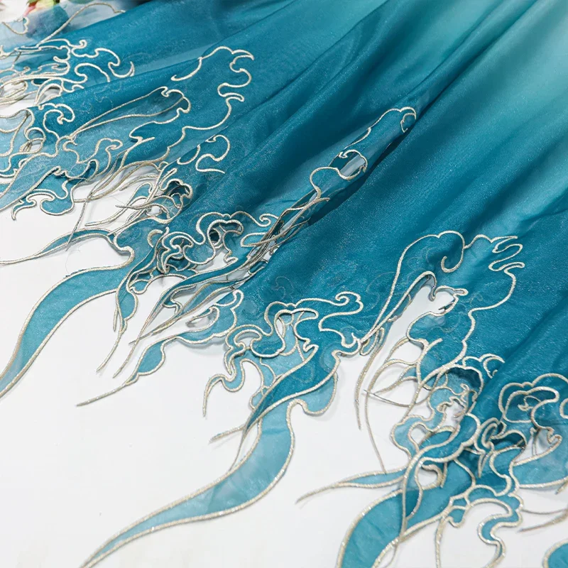 Embroidery Wedding - Chinese Style Embroidery Lotus Leaf Gradient
