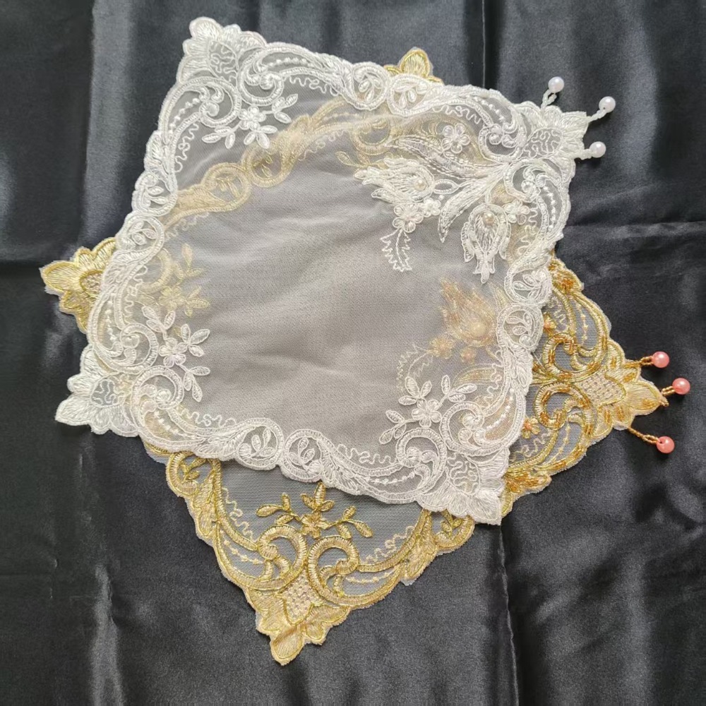 Embroidery Rose - Golden Rose Embroidery Placemats 28cm Square