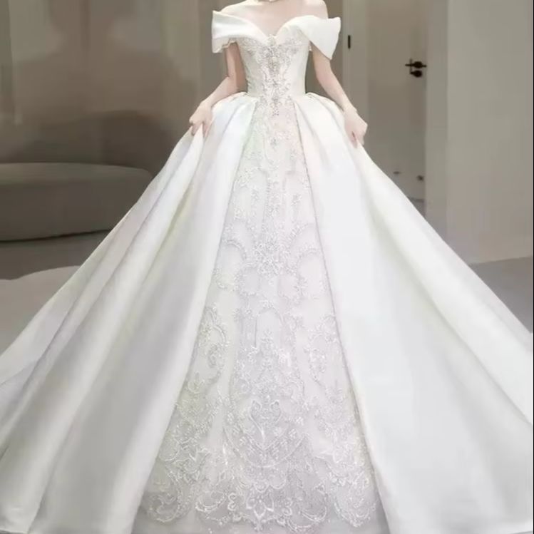 Embroidery Wedding - Chic Wedding Dresses Off Shoulder Fold