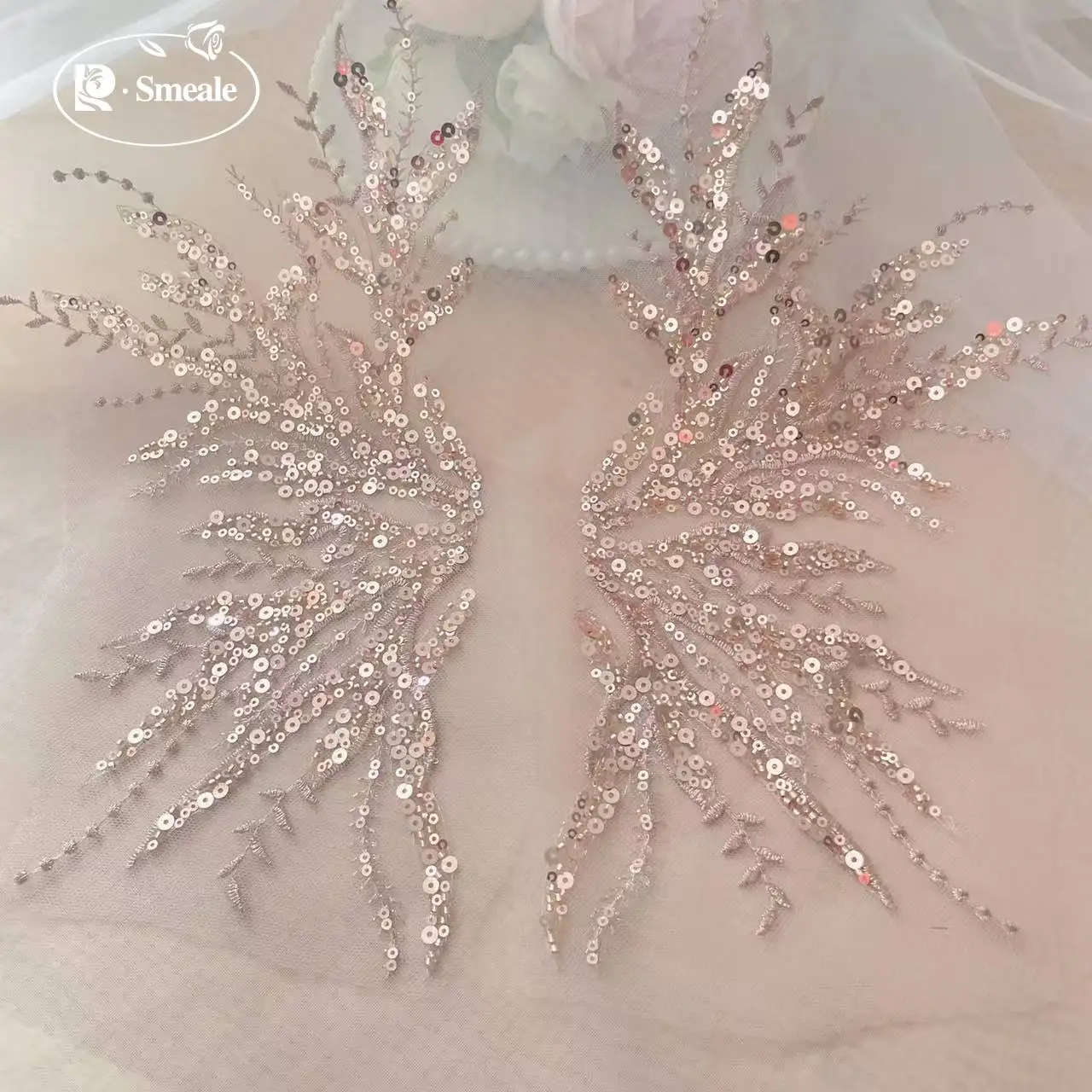 5Pair-2Pair.Rose Gold Sequin T - огляд і ціна Embroidery Rose