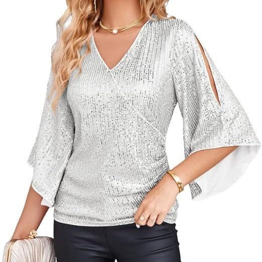 Women's Elegant Long Sleeve Bl - огляд і ціна Embroidery Effect