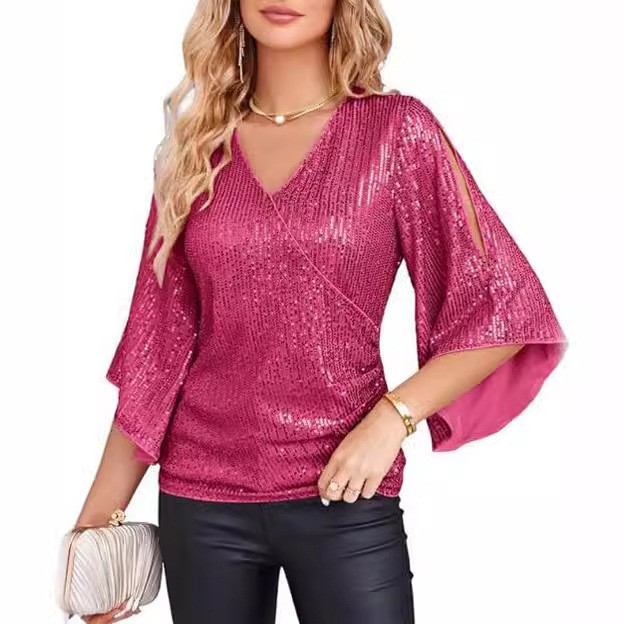 Women's Elegant Long Sleeve Bl - огляд і ціна Embroidery Effect