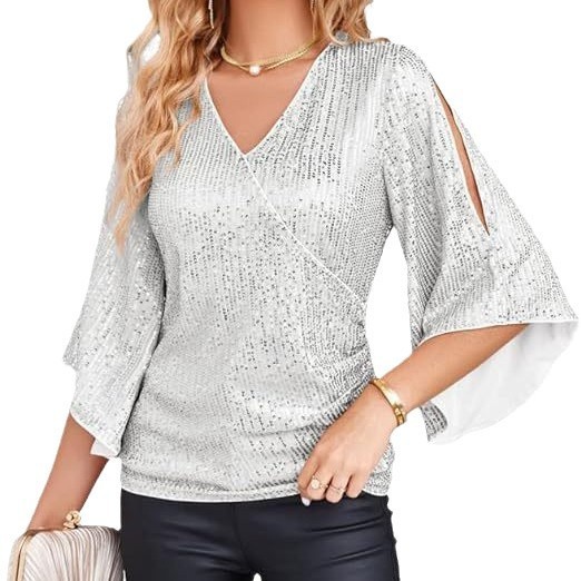 Women's Elegant Long Sleeve Bl - огляд і ціна Embroidery Effect