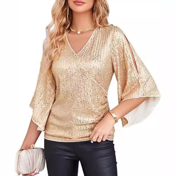 Women's Elegant Long Sleeve Bl - огляд і ціна Embroidery Effect