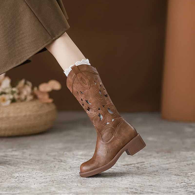 Fashion Retro Elegant Brown Co - огляд і ціна Embroidery On Leather