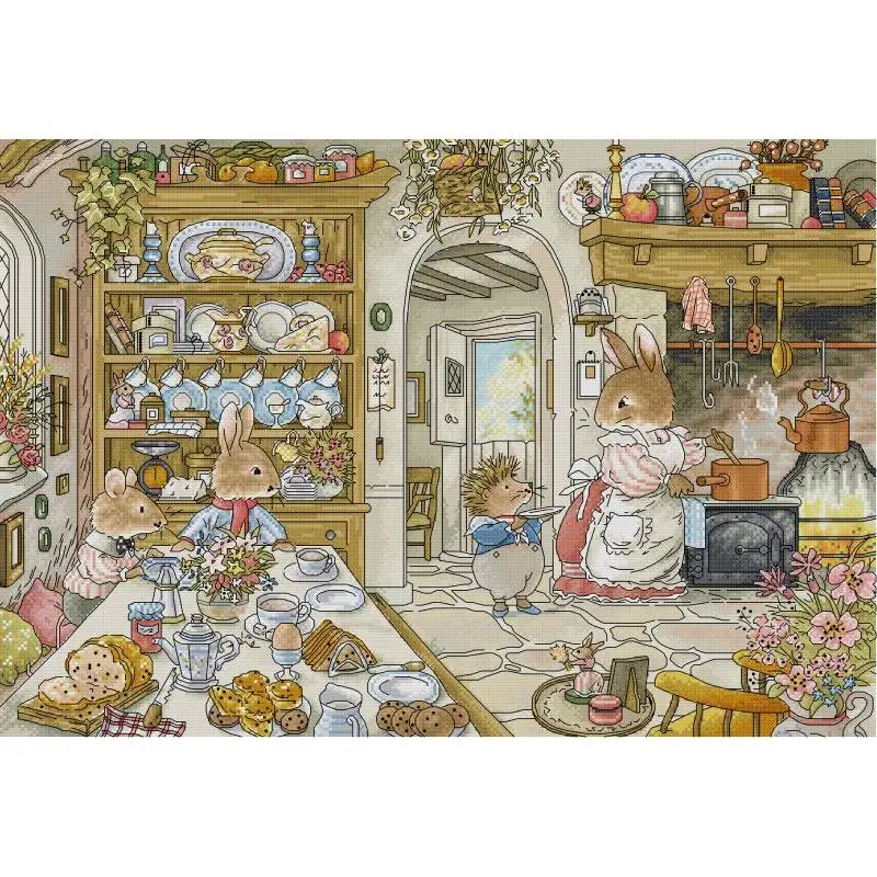 Rabbit's Kitchen Cartoon Anima - огляд і ціна Embroidery X Pattern