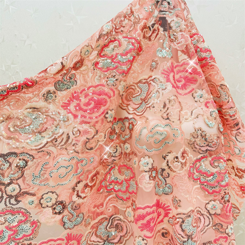 2 Yds/lot 130cm Wide Pink Purp - огляд і ціна Embroidery Wedding