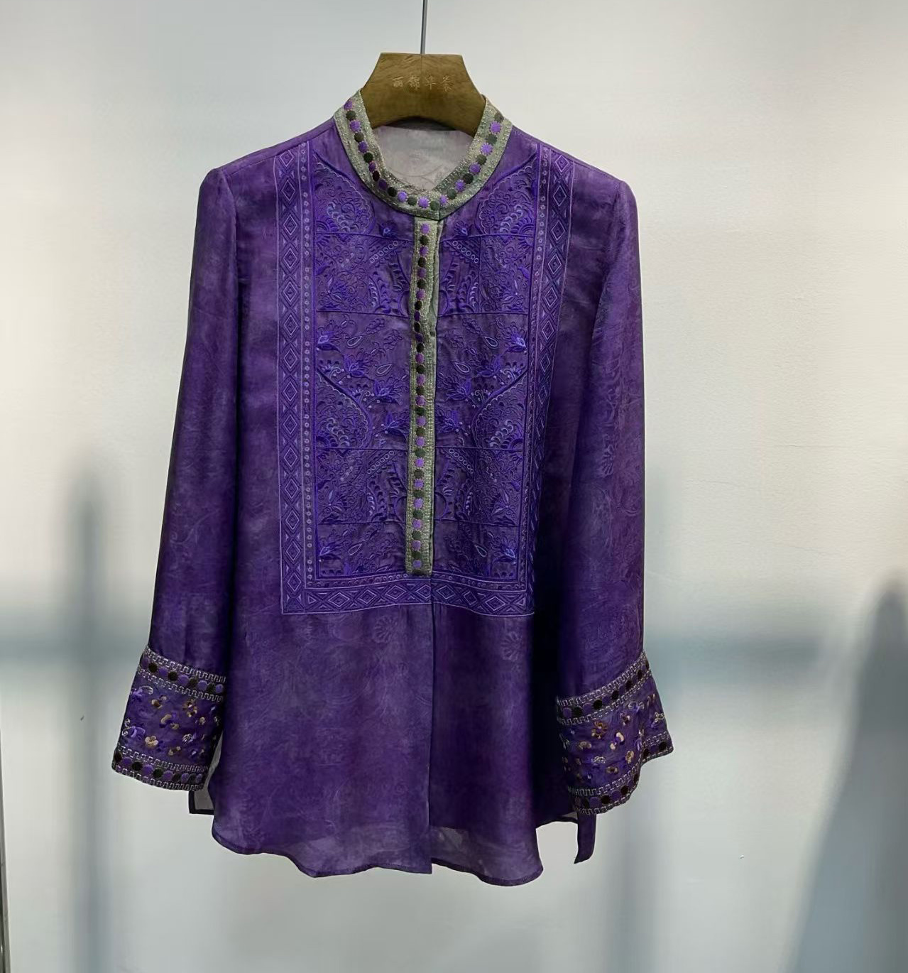 Summer Silk+Rayon Fabric New C - огляд і ціна Embroidery Men Shirt