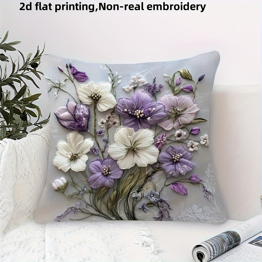 2D Effect Purple White Flower  - огляд і ціна Embroidery Effect