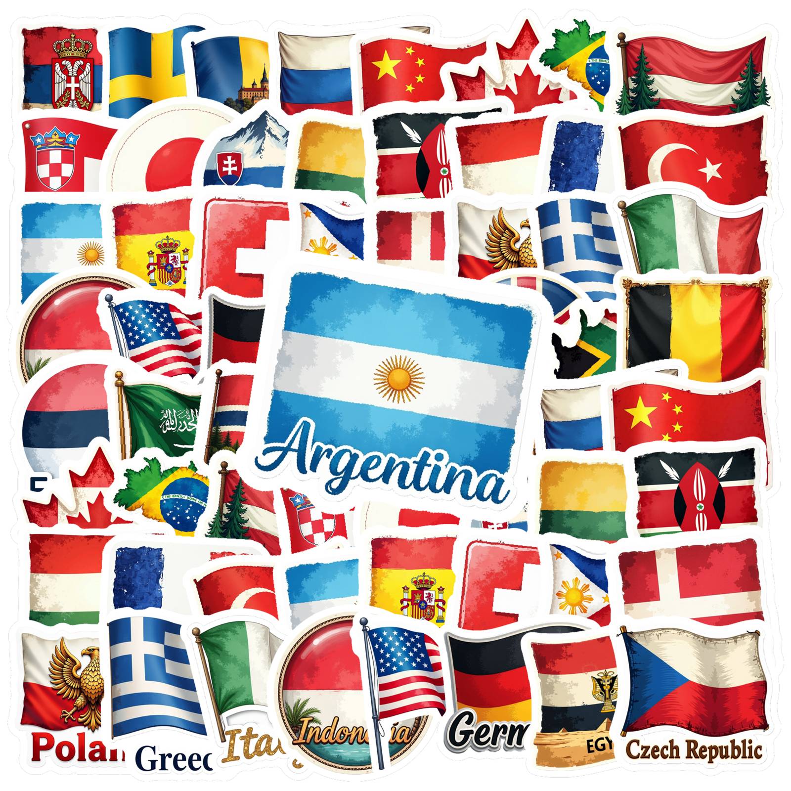 35pcs Country Flag Stickers Wa - огляд і ціна Embroidery World