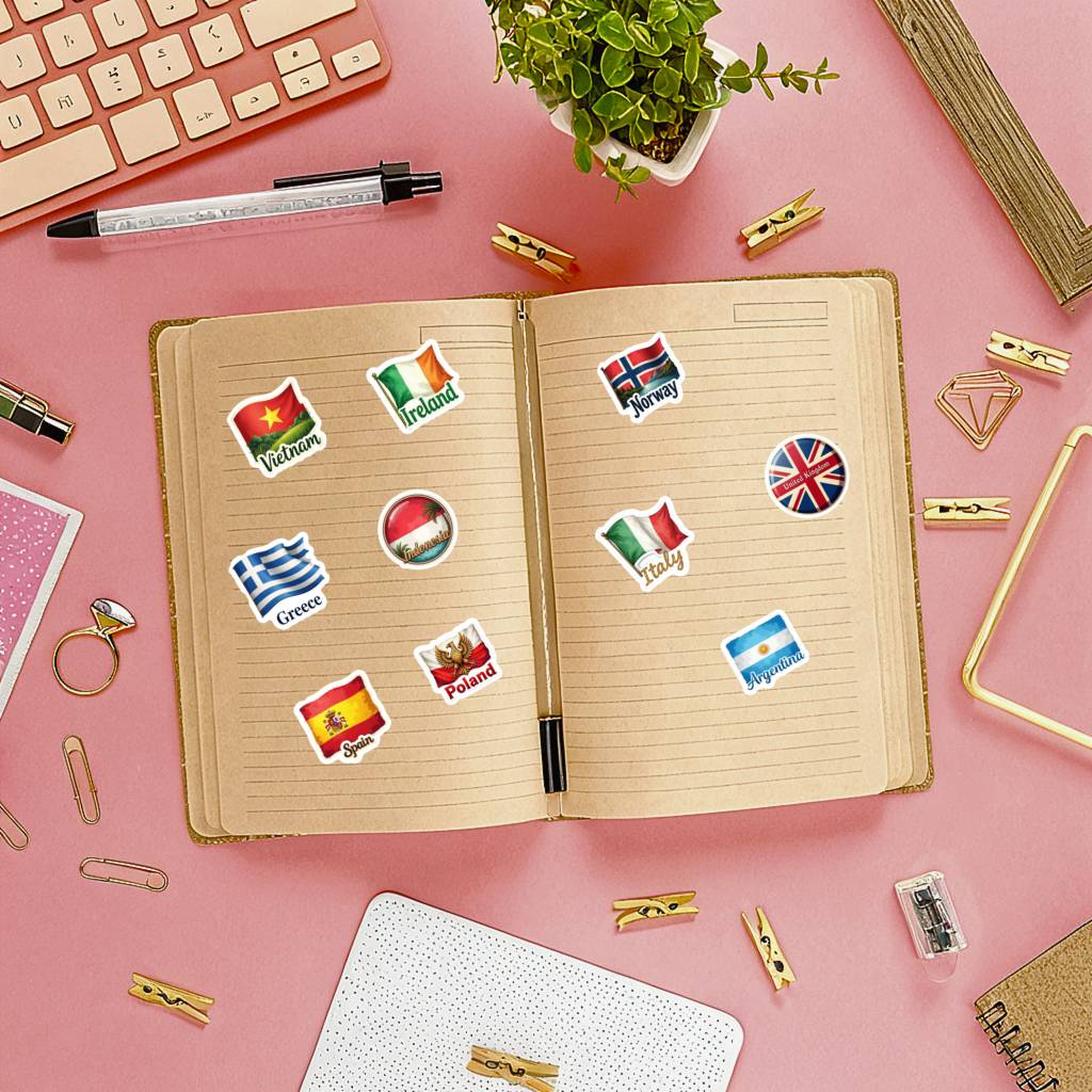 35pcs Country Flag Stickers Wa - огляд і ціна Embroidery World