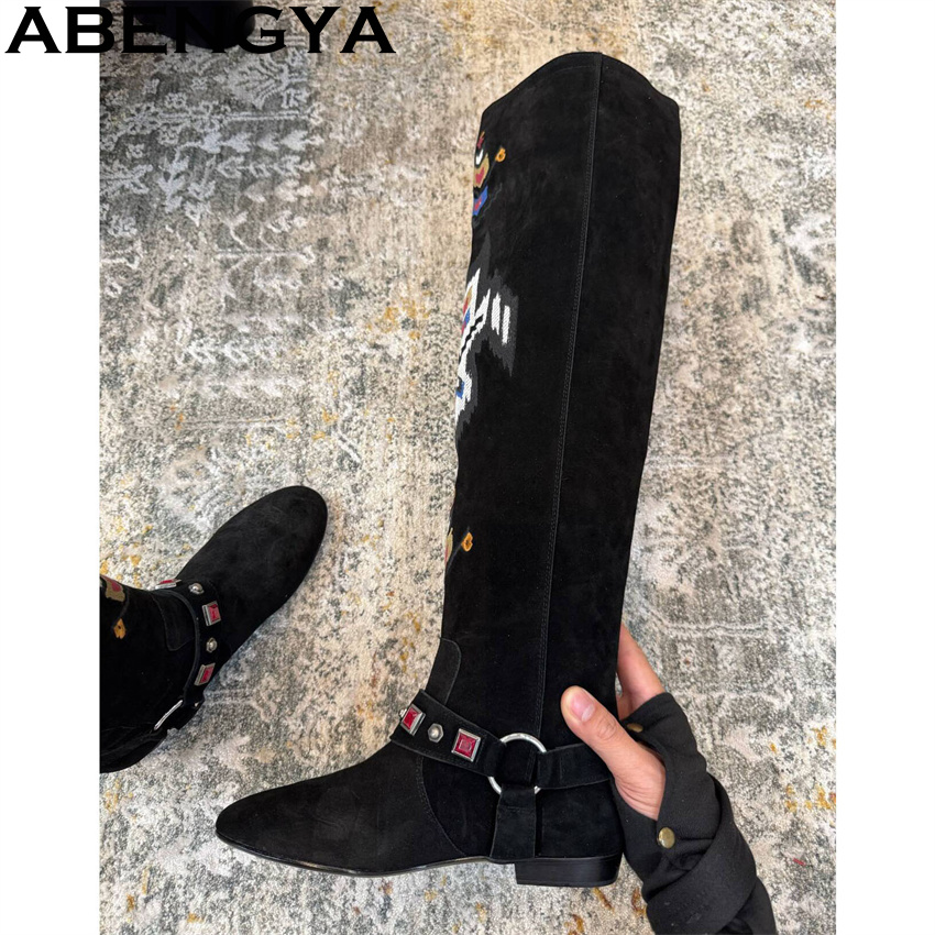 ABENGYA 2026 Winter New Knee H - огляд і ціна Embroidery On Leather