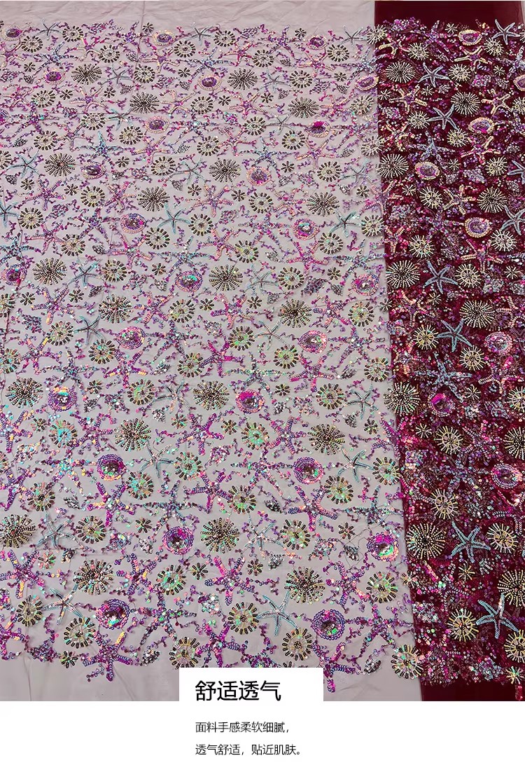 1yard Starfish sequin embroide - огляд і ціна Embroidery Wedding