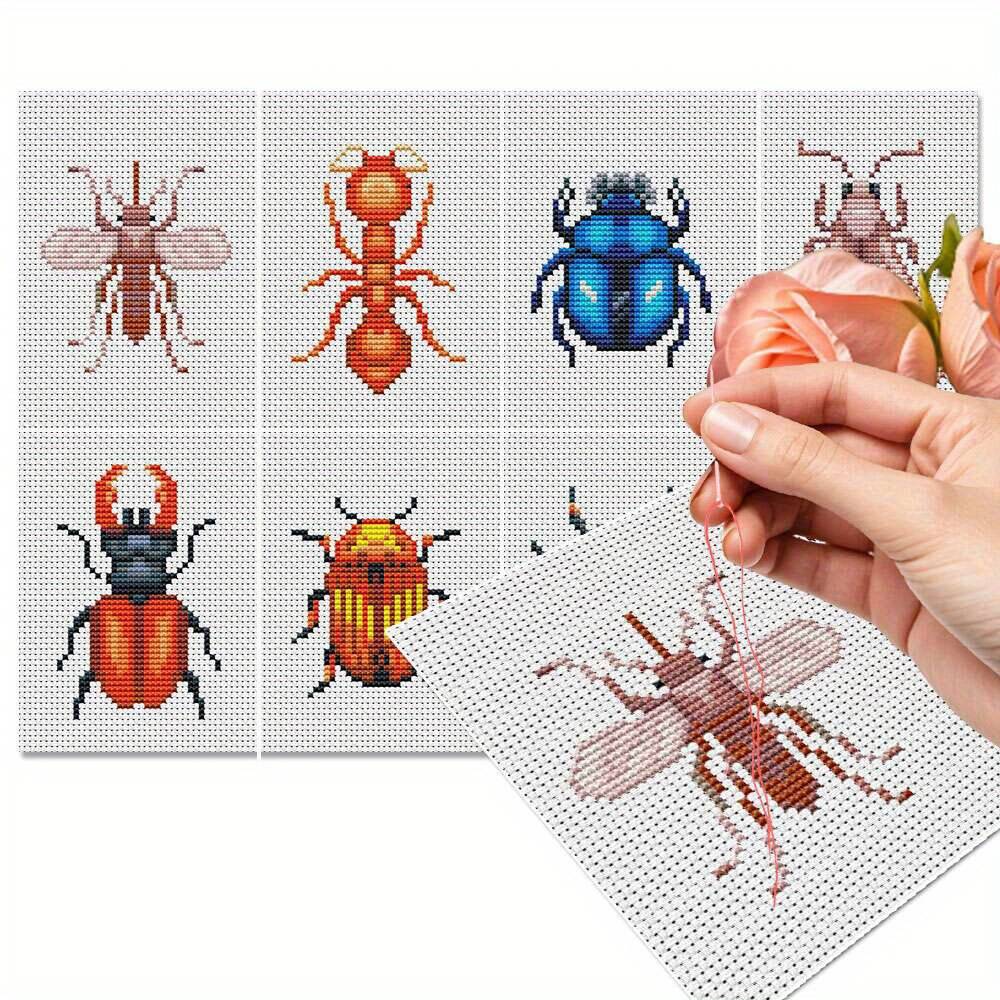 8Pcs Insect Cross Stitch Embro - огляд і ціна Embroidery X Pattern