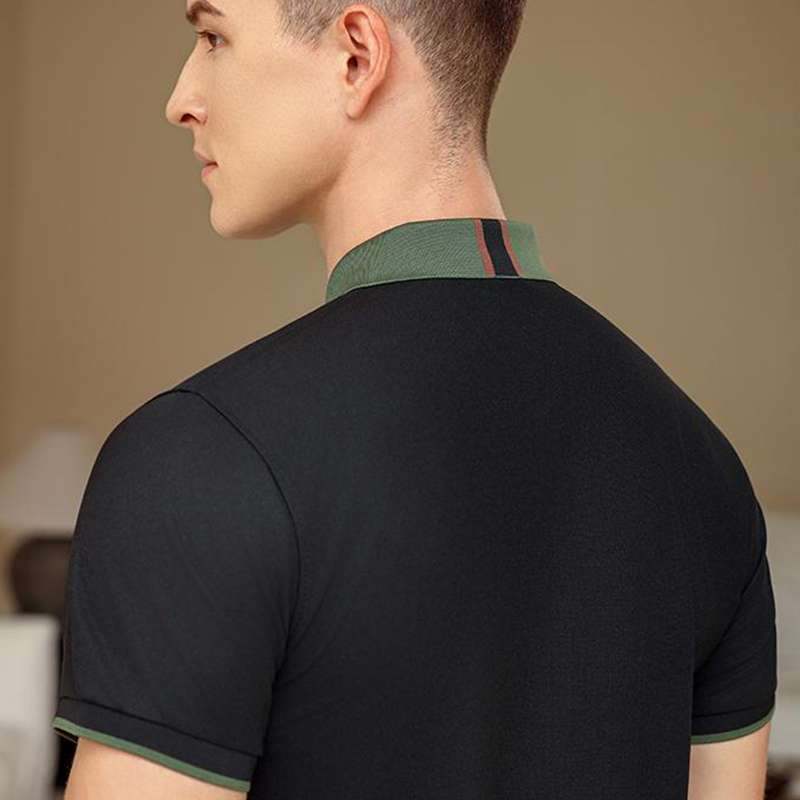 Color Block Polo Shirt - Free  - огляд і ціна Embroidery Men Shirt