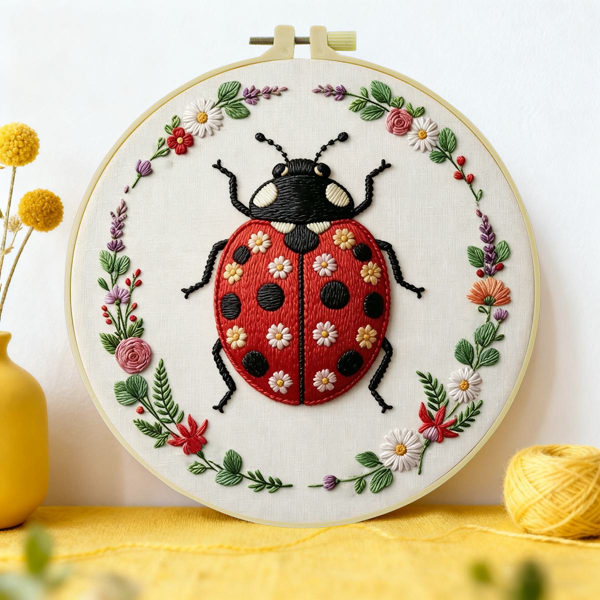 1pc 20X20CM/15X15CM 7.87/6.3in - огляд і ціна Embroidery Lady Bug