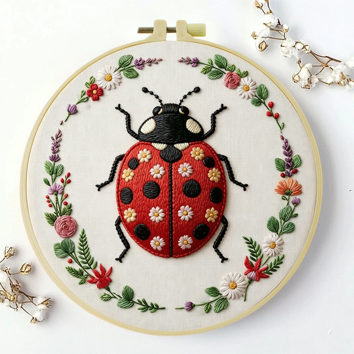 1pc 20X20CM/15X15CM 7.87/6.3in - огляд і ціна Embroidery Lady Bug