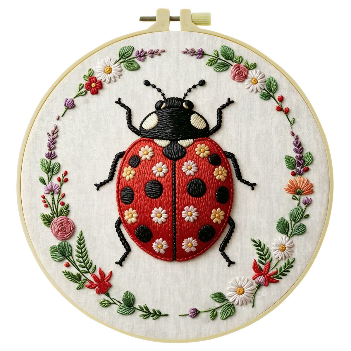 1pc 20X20CM/15X15CM 7.87/6.3in - огляд і ціна Embroidery Lady Bug