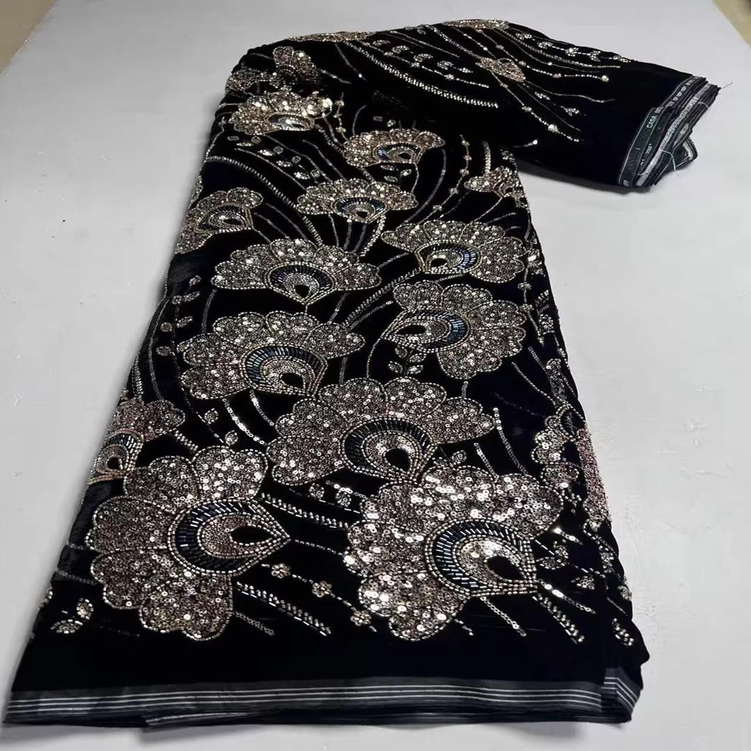 5yard New velvet tela Sequin b - огляд і ціна Embroidery Wedding