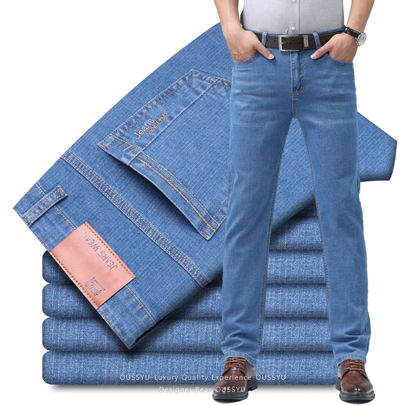 Summer Thin Men's Denim Jeans  - огляд і ціна Embroidery Effect