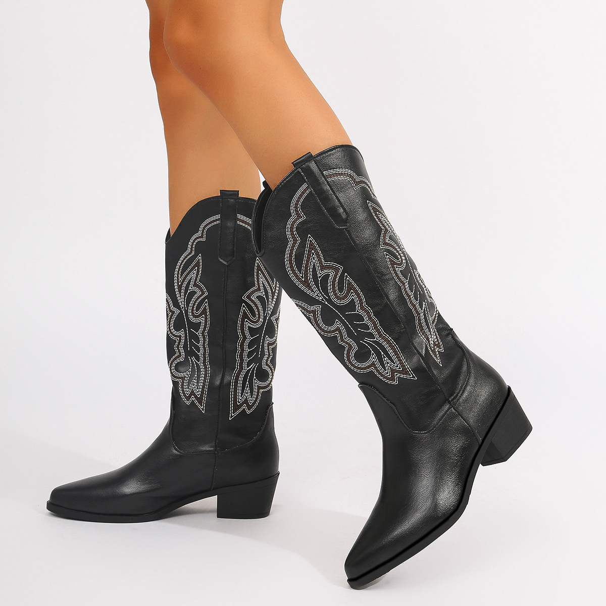 Plus Size 43 Block Heels Mid-c - огляд і ціна Embroidery On Leather
