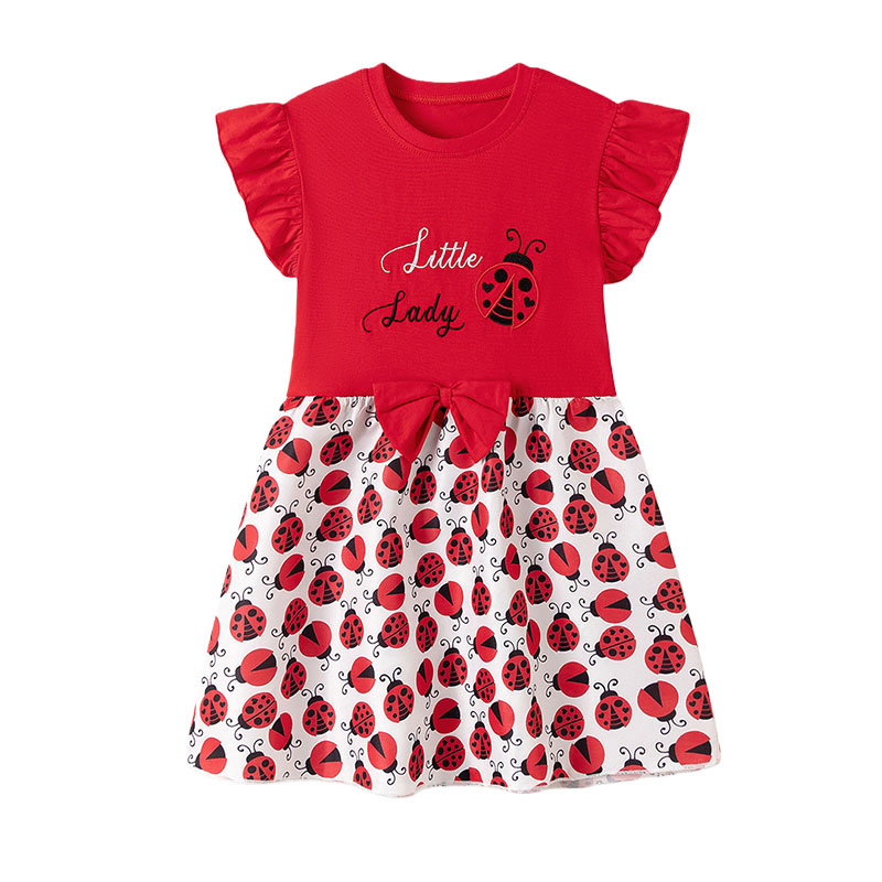 Short Sleeve Girls Dresses 2-7 - огляд і ціна Embroidery Lady Bug