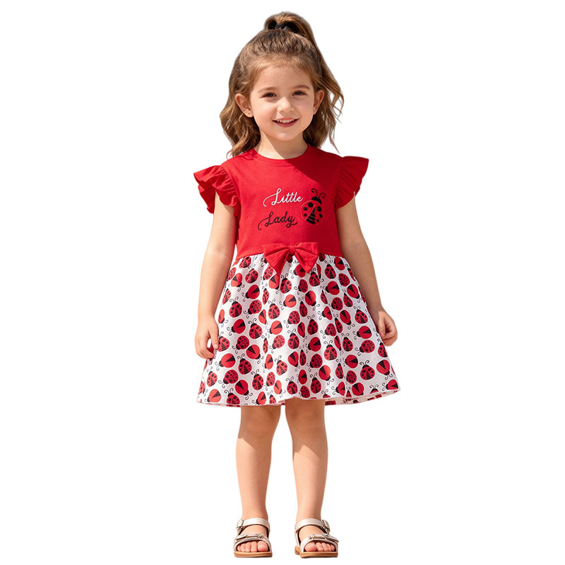 Short Sleeve Girls Dresses 2-7 - огляд і ціна Embroidery Lady Bug