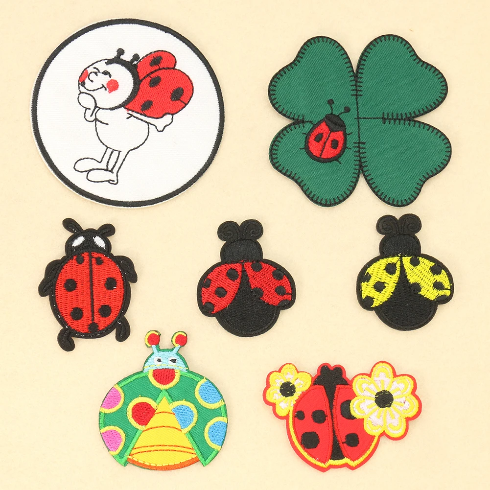 2PC Cartoon Ladybug Four-leaf  - огляд і ціна Embroidery Lady Bug