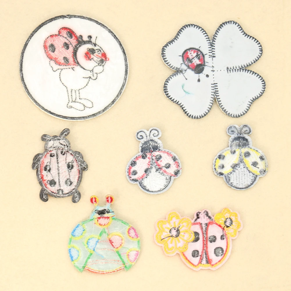 2PC Cartoon Ladybug Four-leaf  - огляд і ціна Embroidery Lady Bug