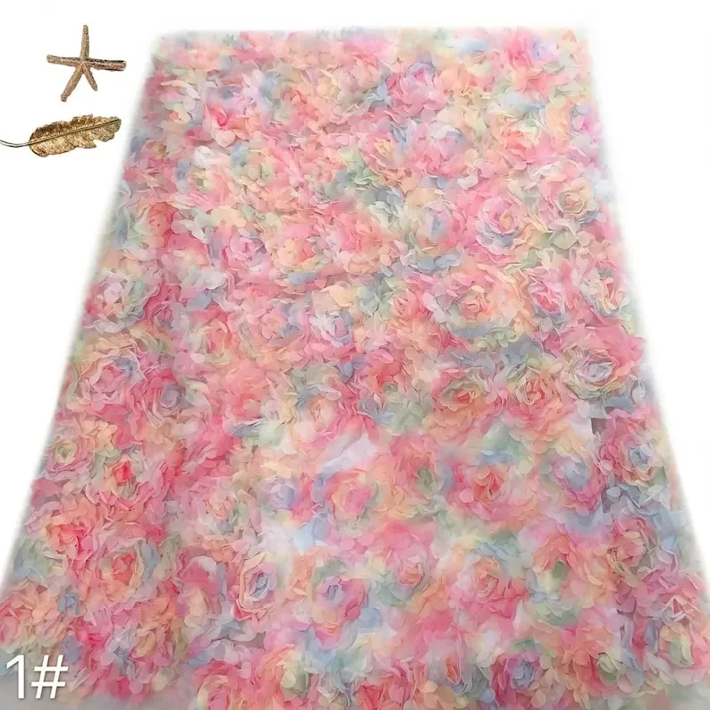 3d chiffon rose flower lace fa - огляд і ціна Embroidery Rose