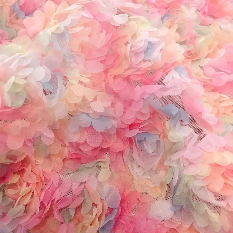 3d chiffon rose flower lace fa - огляд і ціна Embroidery Rose