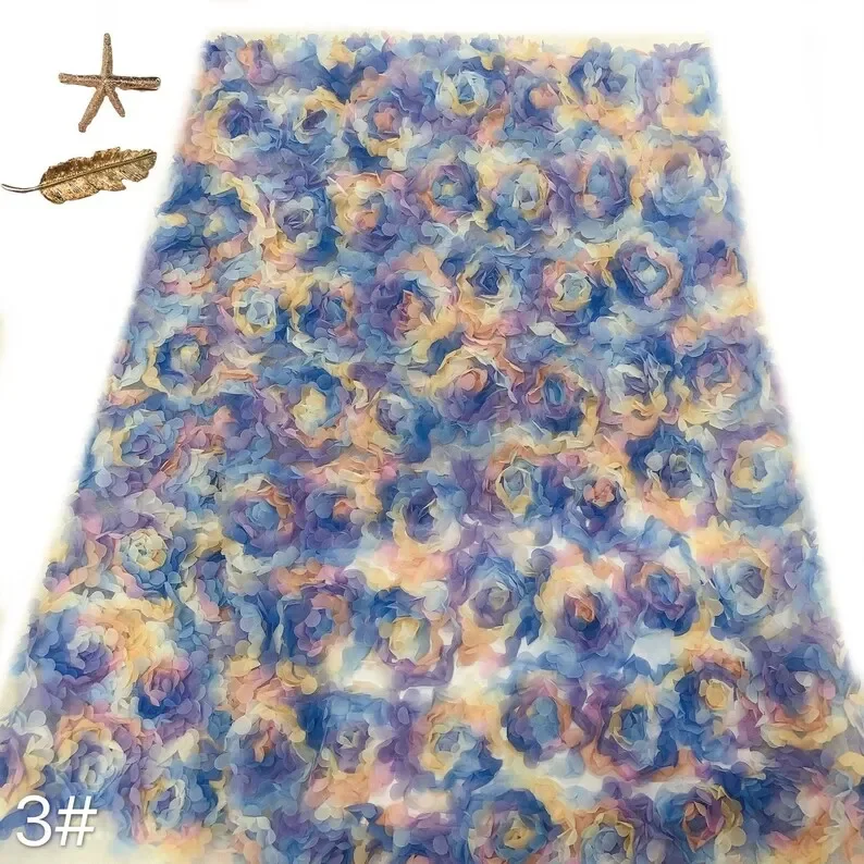 3d chiffon rose flower lace fa - огляд і ціна Embroidery Rose