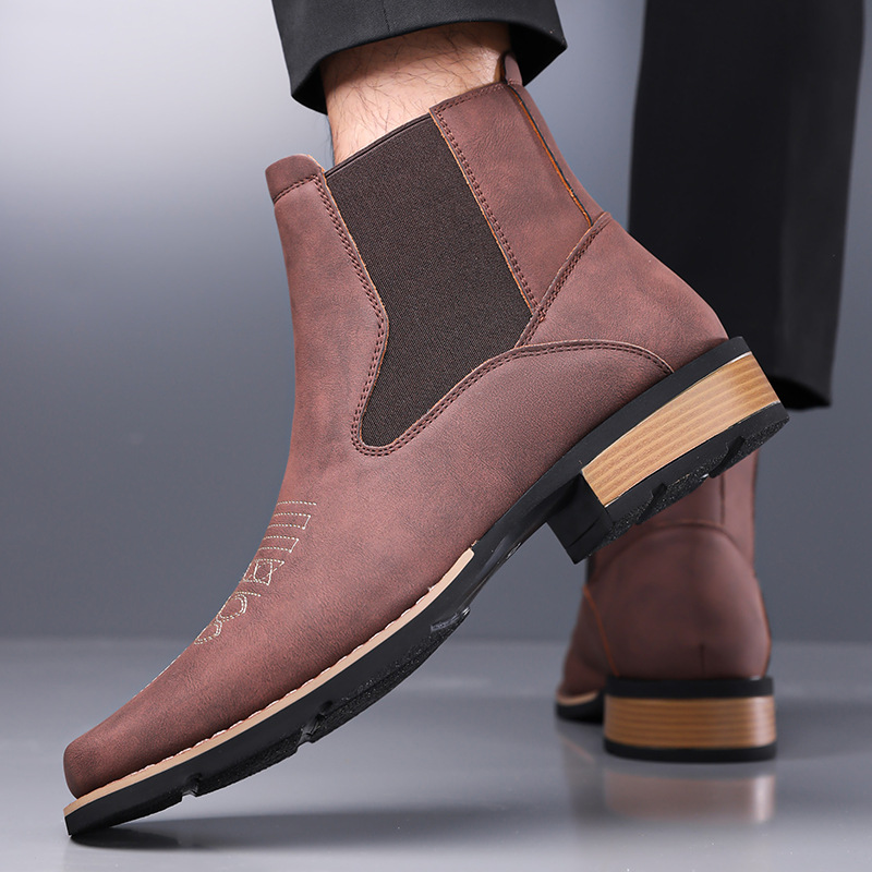 Men's Chelsea Boots High Quali - огляд і ціна Embroidery On Leather