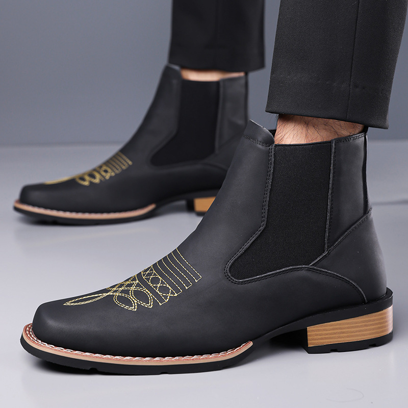 Men's Chelsea Boots High Quali - огляд і ціна Embroidery On Leather