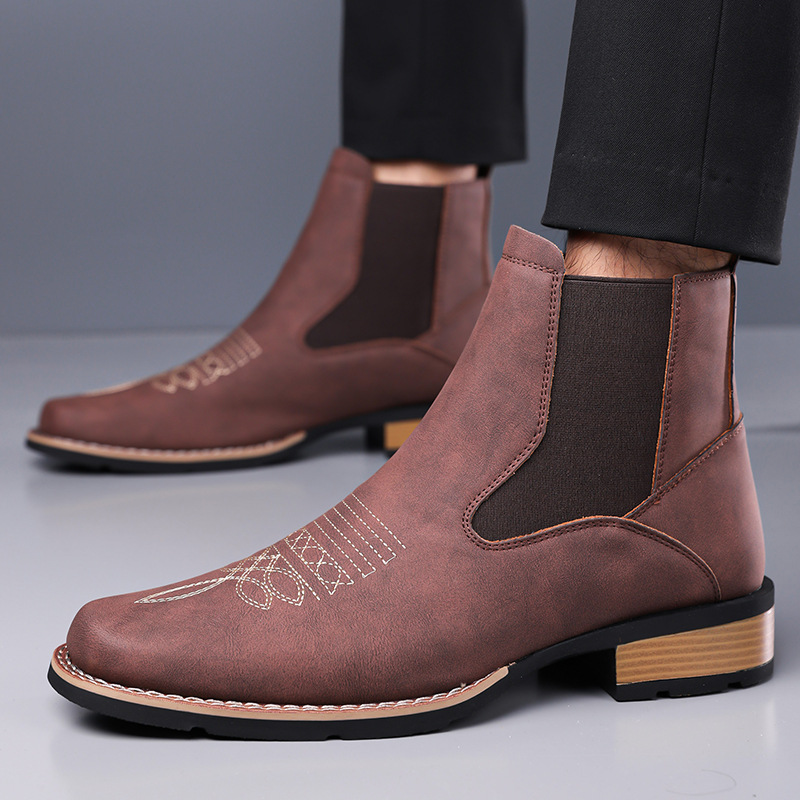 Men's Chelsea Boots High Quali - огляд і ціна Embroidery On Leather