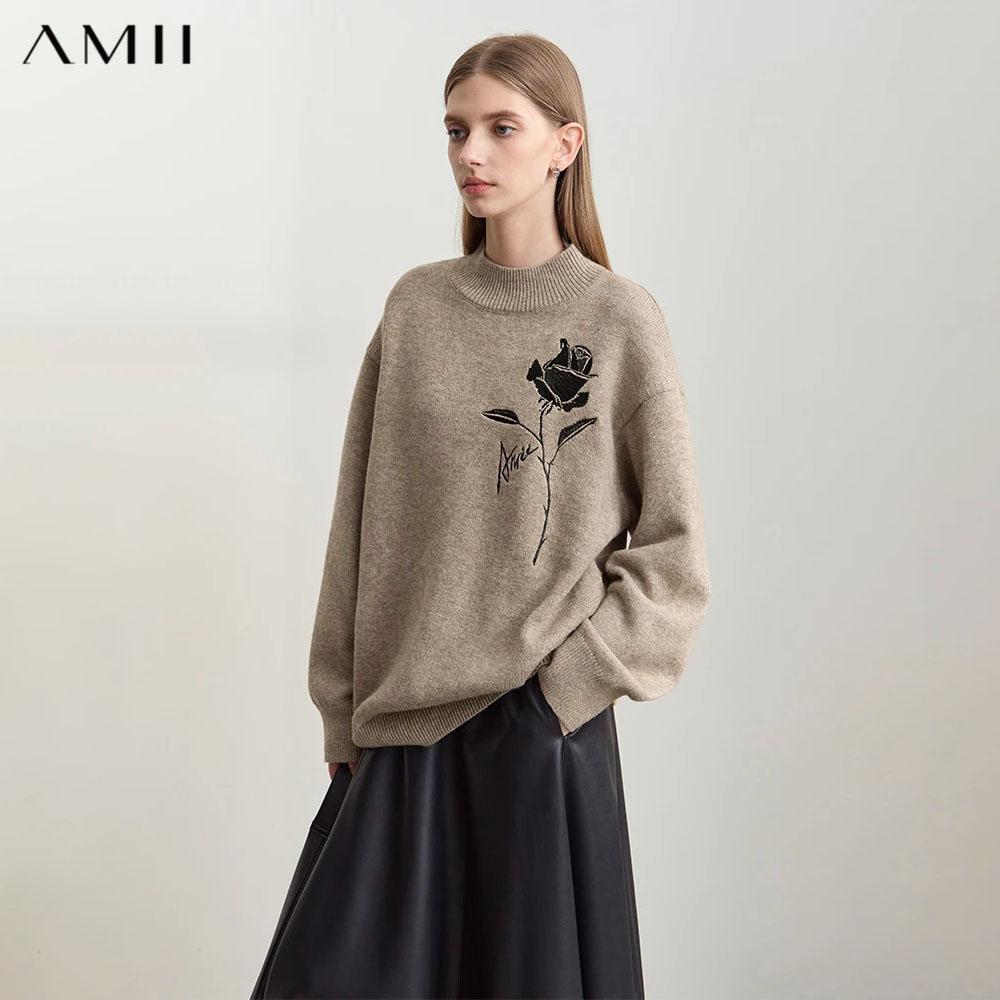 Amii Sweaters for Autumn Winte - огляд і ціна Embroidery Rose
