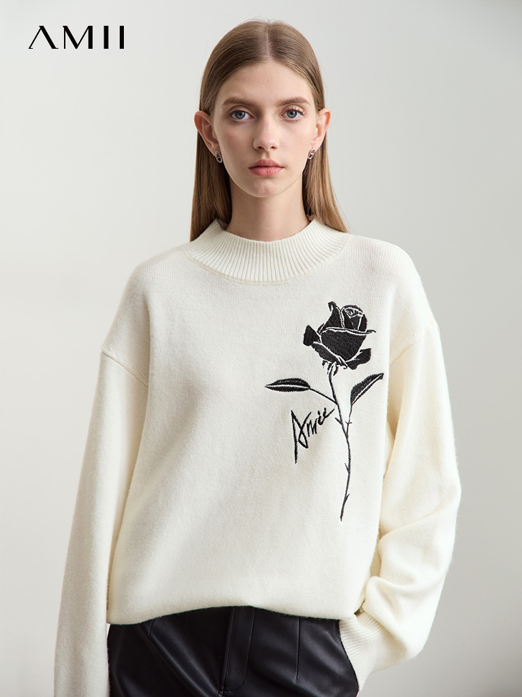 Amii Sweaters for Autumn Winte - огляд і ціна Embroidery Rose
