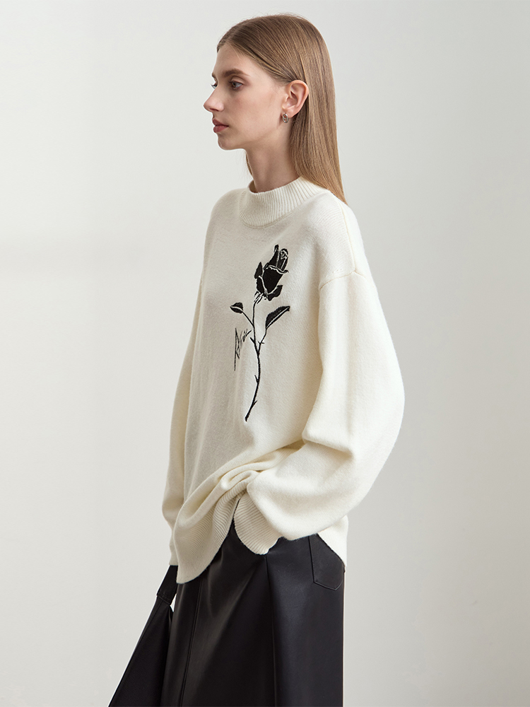 Amii Sweaters for Autumn Winte - огляд і ціна Embroidery Rose