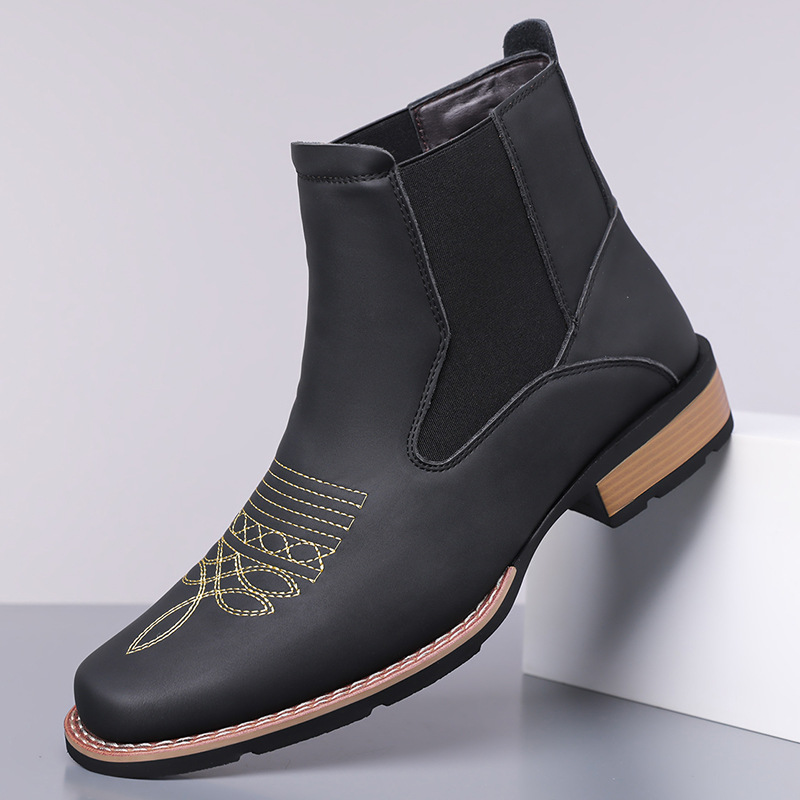 Luxury Men's Chelsea Boots Hig - огляд і ціна Embroidery On Leather